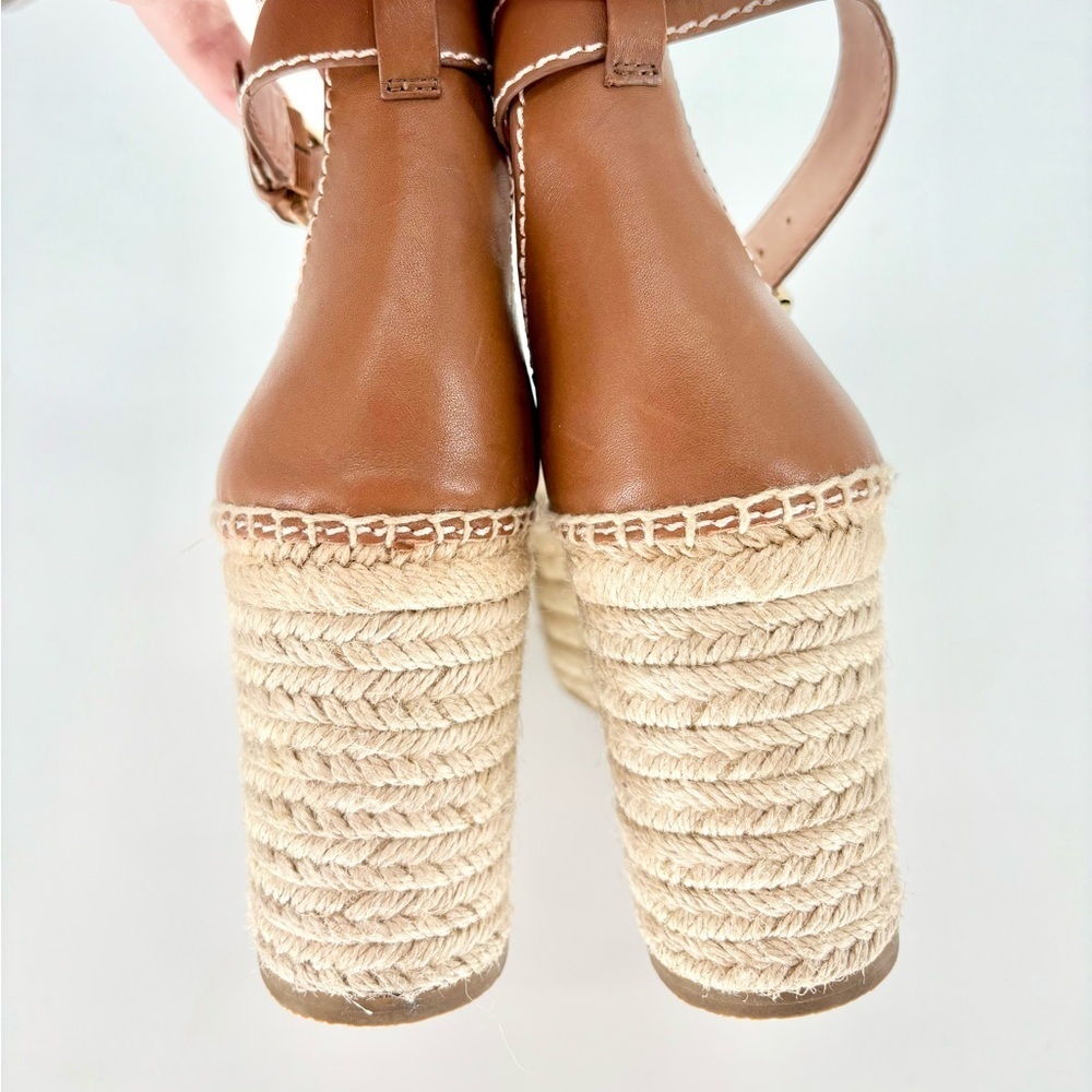 J CREW Leather Platform Wedge Espadrilles in Burnished Pecan - Picture 10 of 15